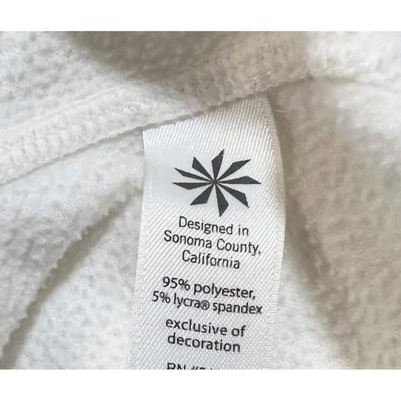 Athleta Sz L White Gray Zip Up Sweatshirt Hoodie Jacket Womens - Picture 8 of 8